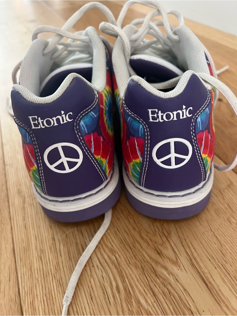 Etonic Women's Purple Tie-Dye Peace Logo Athletic for Bowling